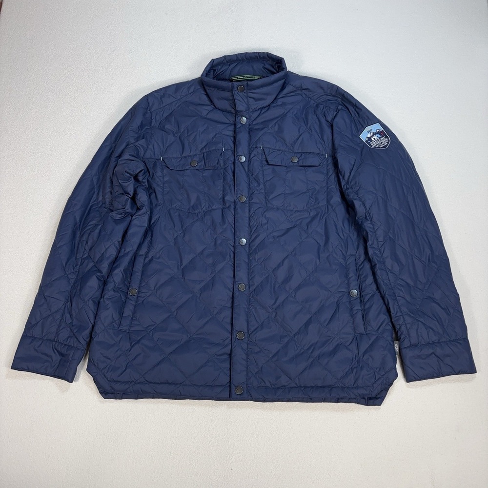 Stio Skycrest Insulated Snap Shirt Quilted Jacket Men's L‎ Navy Thermore Ecodown